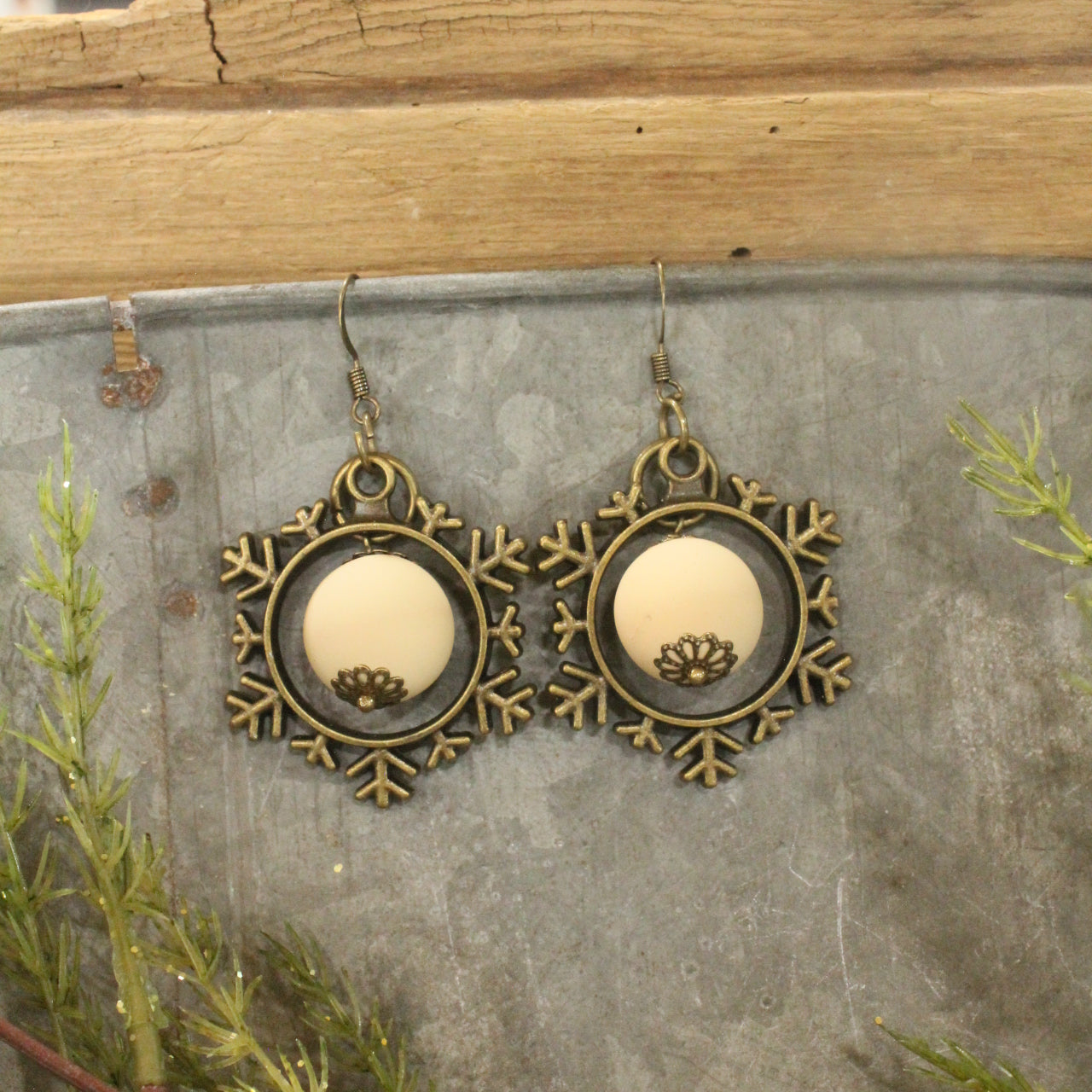 Just A Snowball Bronze Earrings