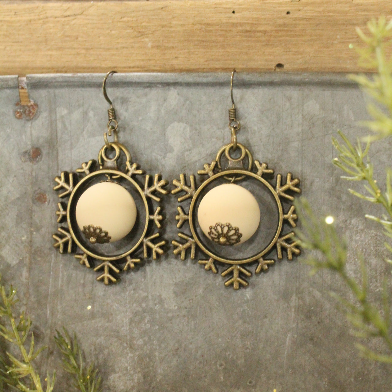 Just A Snowball Bronze Earrings