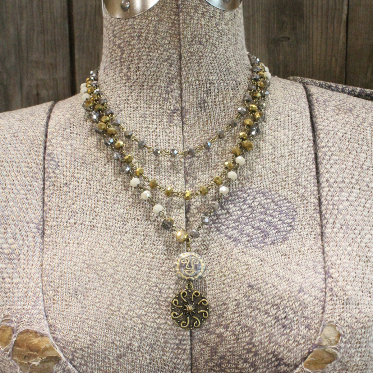 Bohemian Layered Midnight Moon Necklace