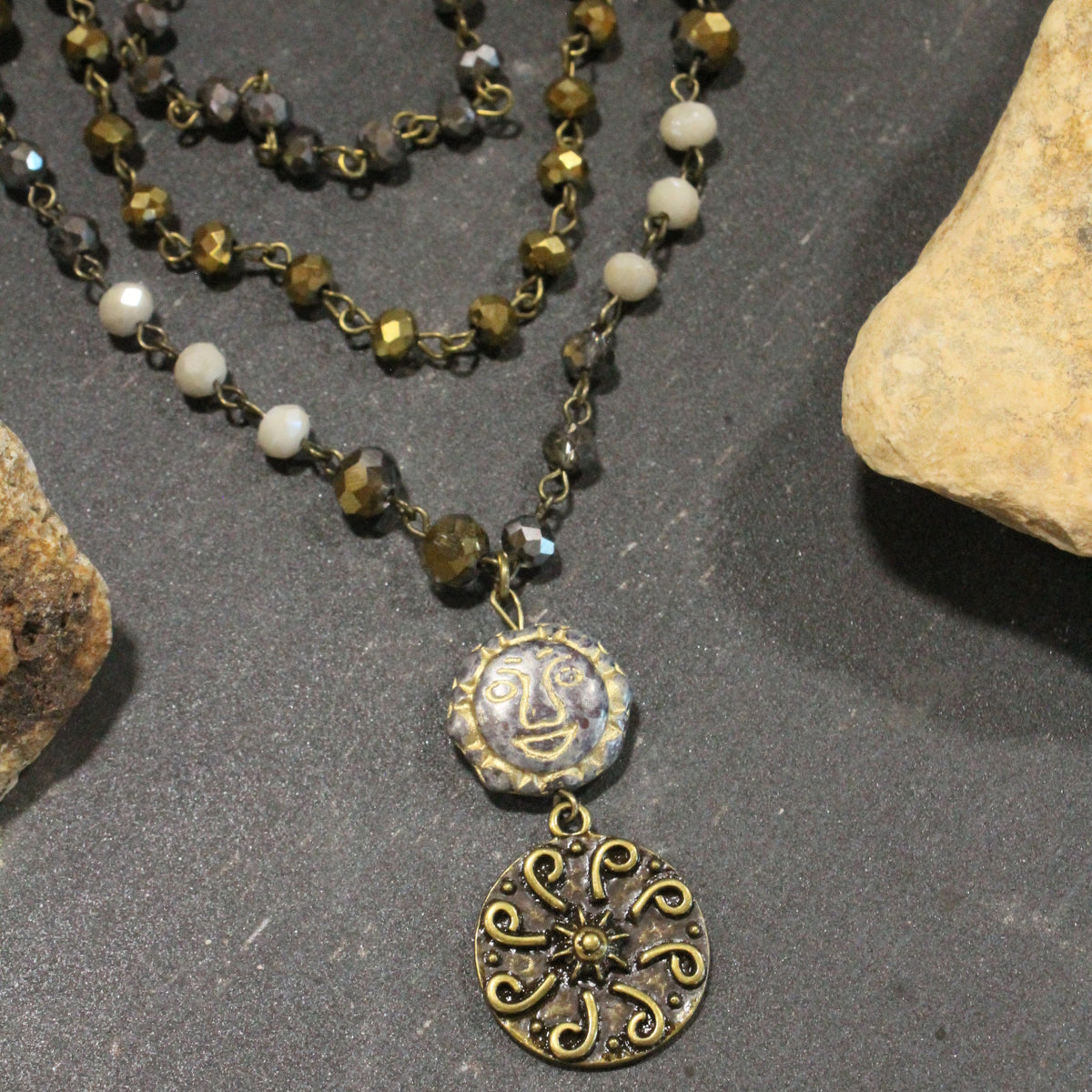 Bohemian Layered Midnight Moon Necklace