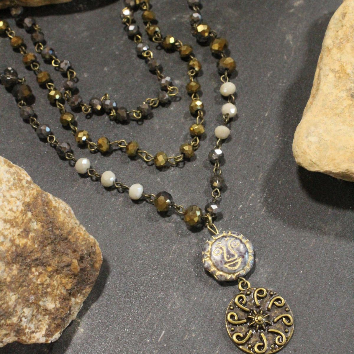 Bohemian Layered Midnight Moon Necklace