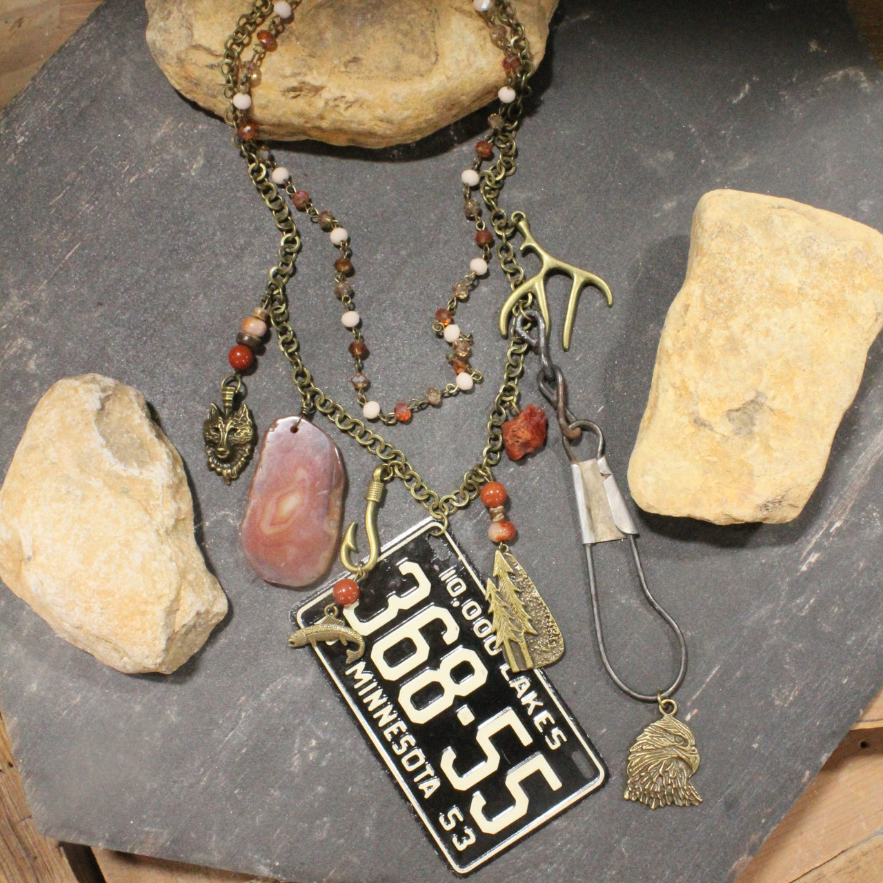 Travel Time In Minnesota Necklace