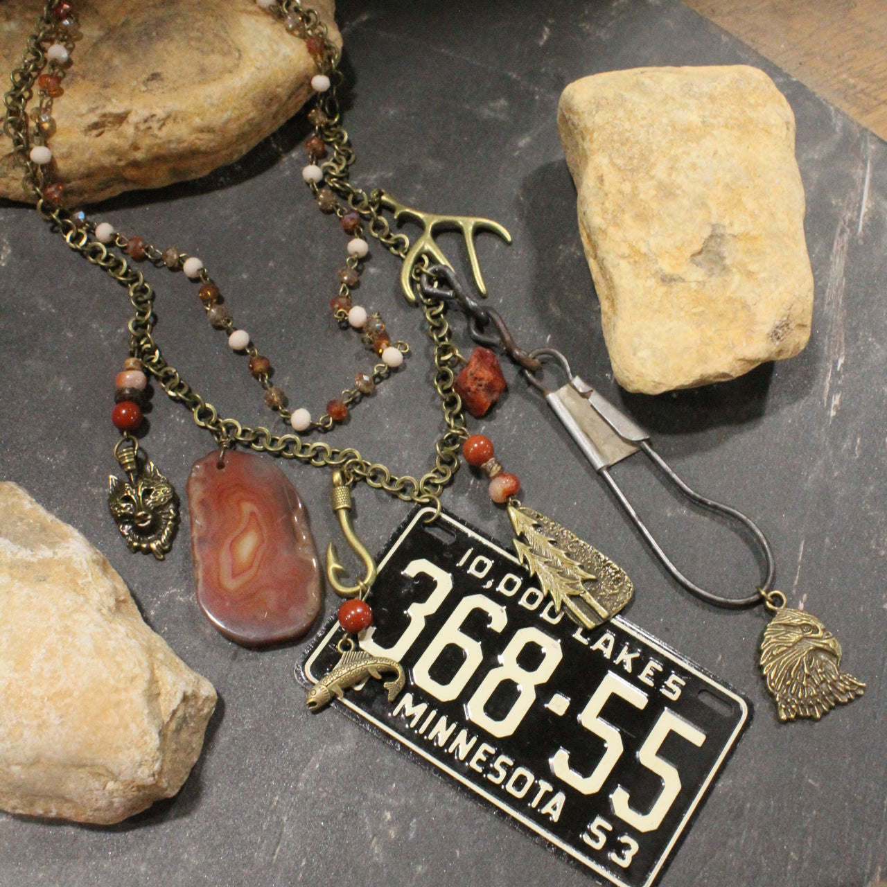 Travel Time In Minnesota Necklace
