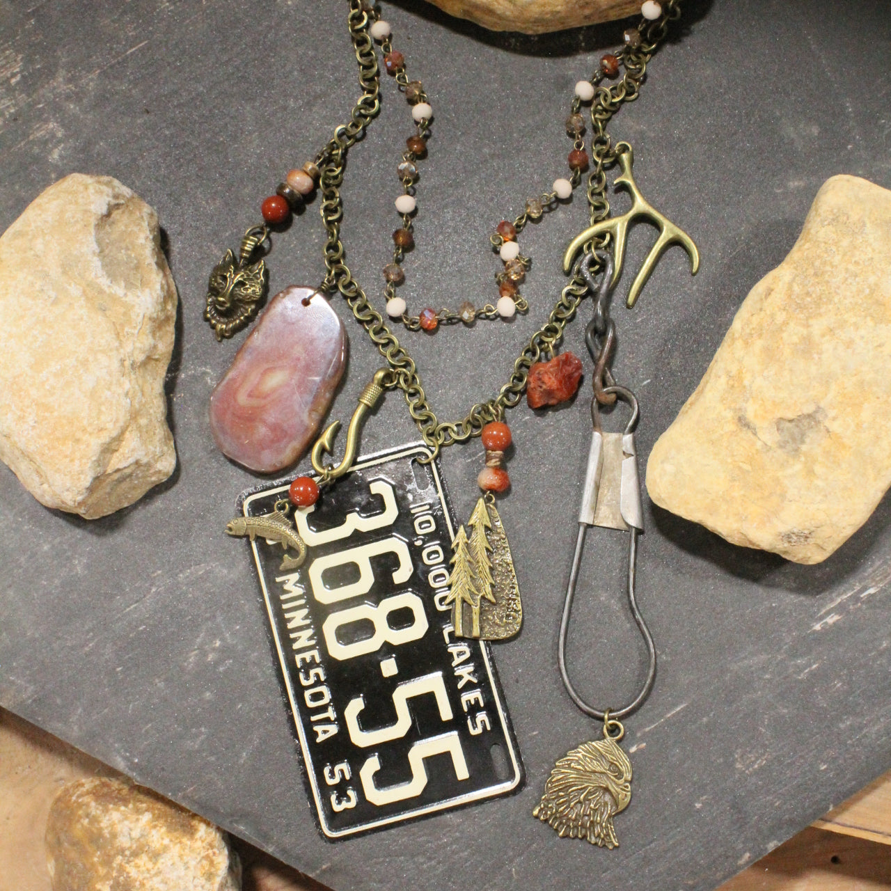 Travel Time In Minnesota Necklace