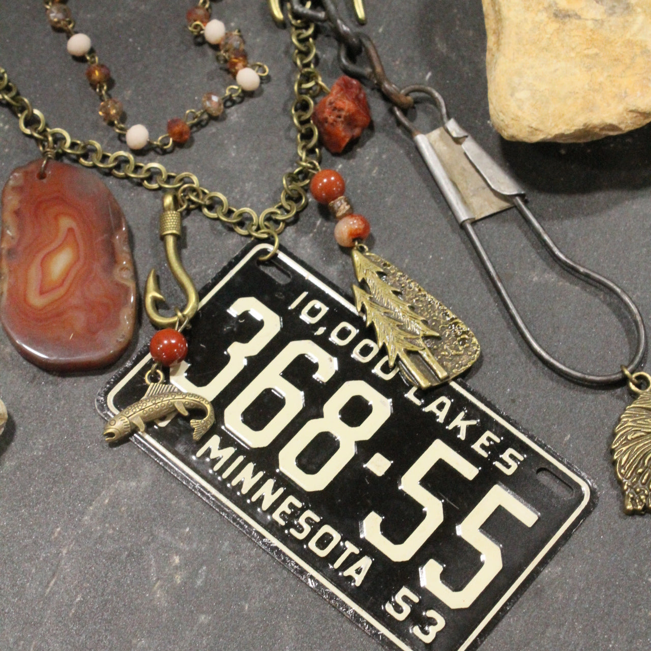 Travel Time In Minnesota Necklace