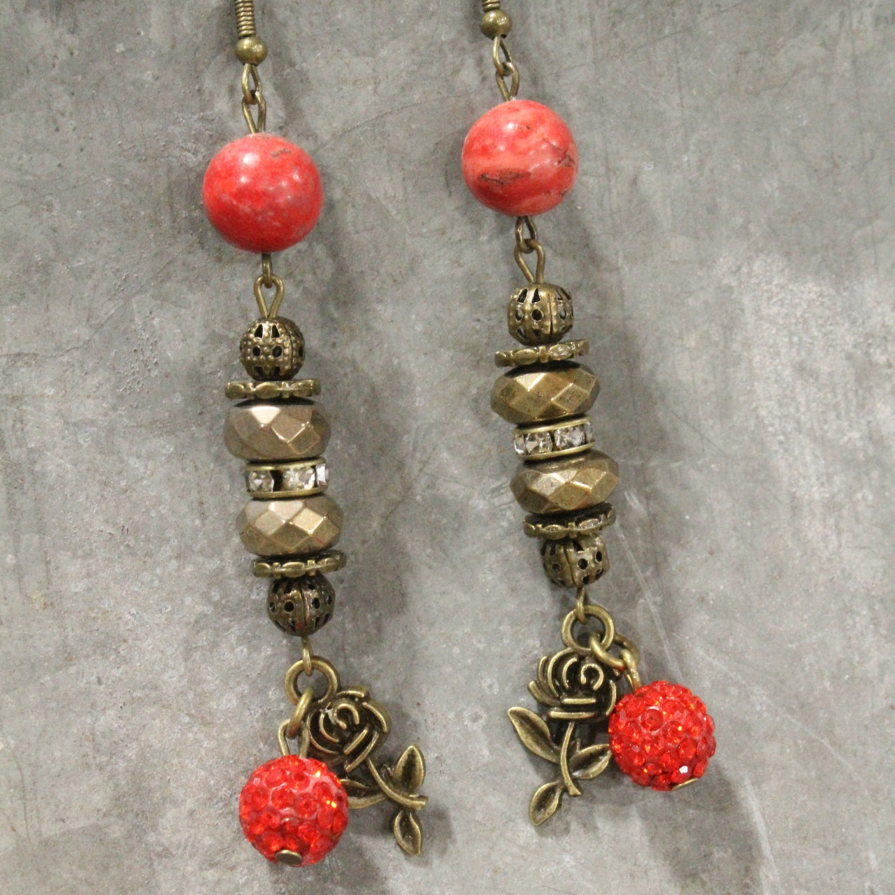 Roses Are Red Dangle Earrings