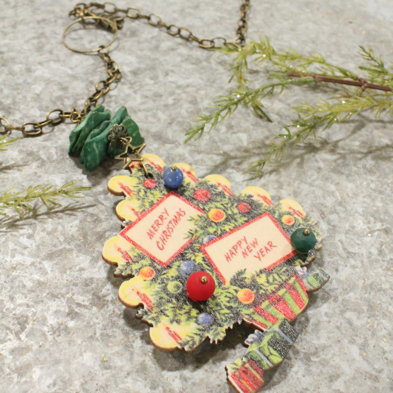 Oh Christmas Tree Vintage Pendant Necklace