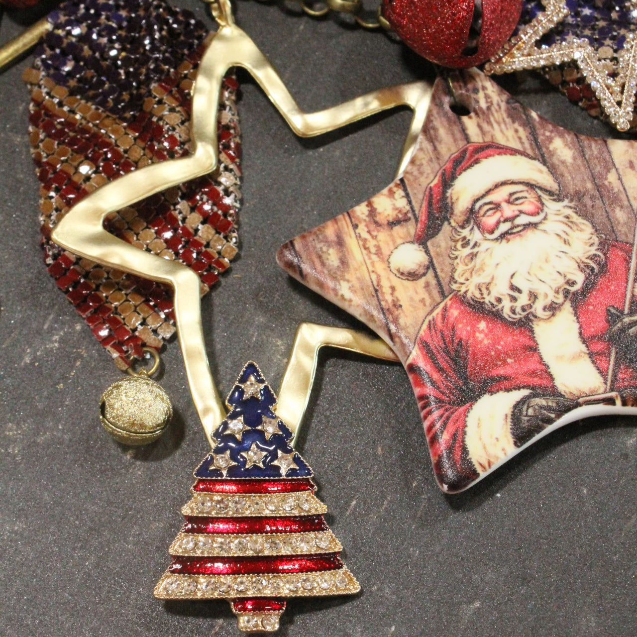 Patriotic Santa Charm'd Necklace