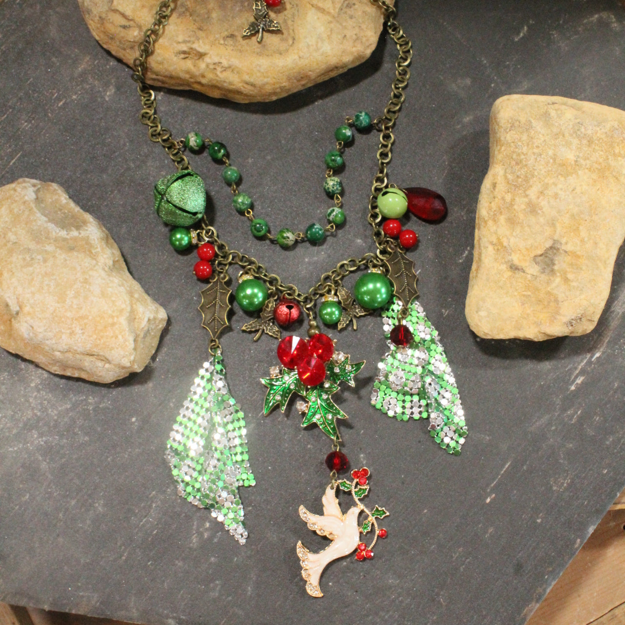 Seasonal White Dove Charm'd Necklace