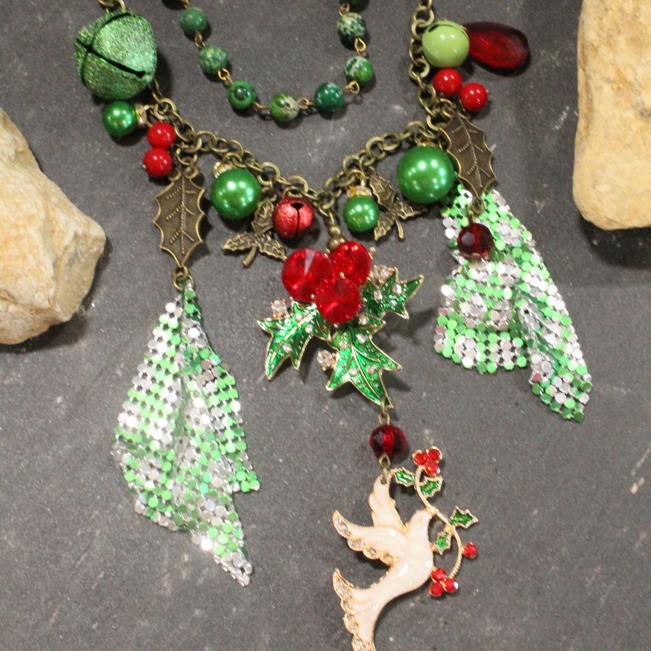 Seasonal White Dove Charm'd Necklace