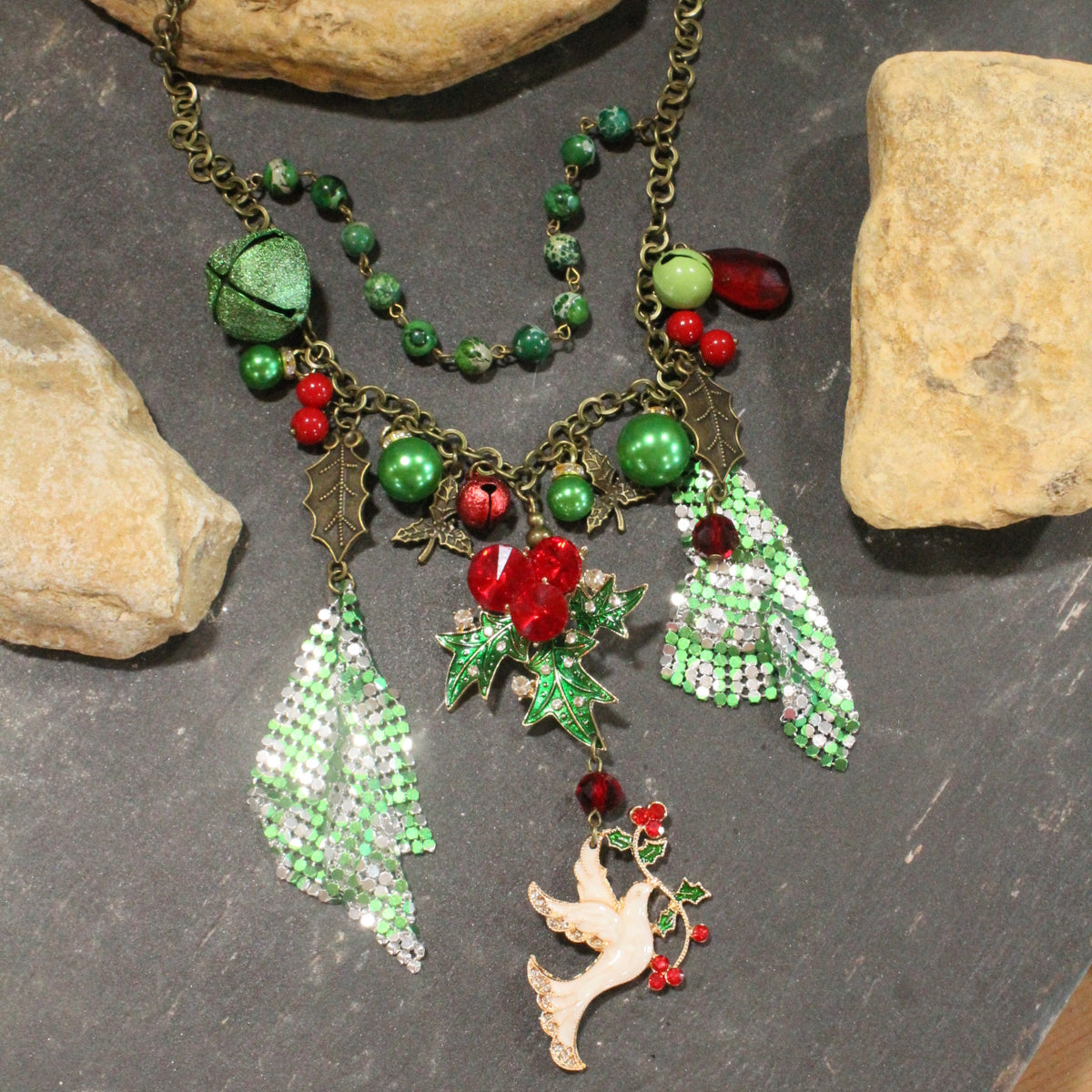 Seasonal White Dove Charm'd Necklace