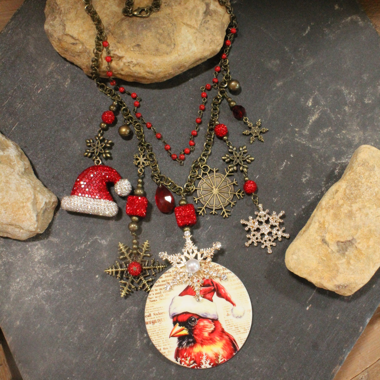 Cardinal Santa Charm'd Necklace