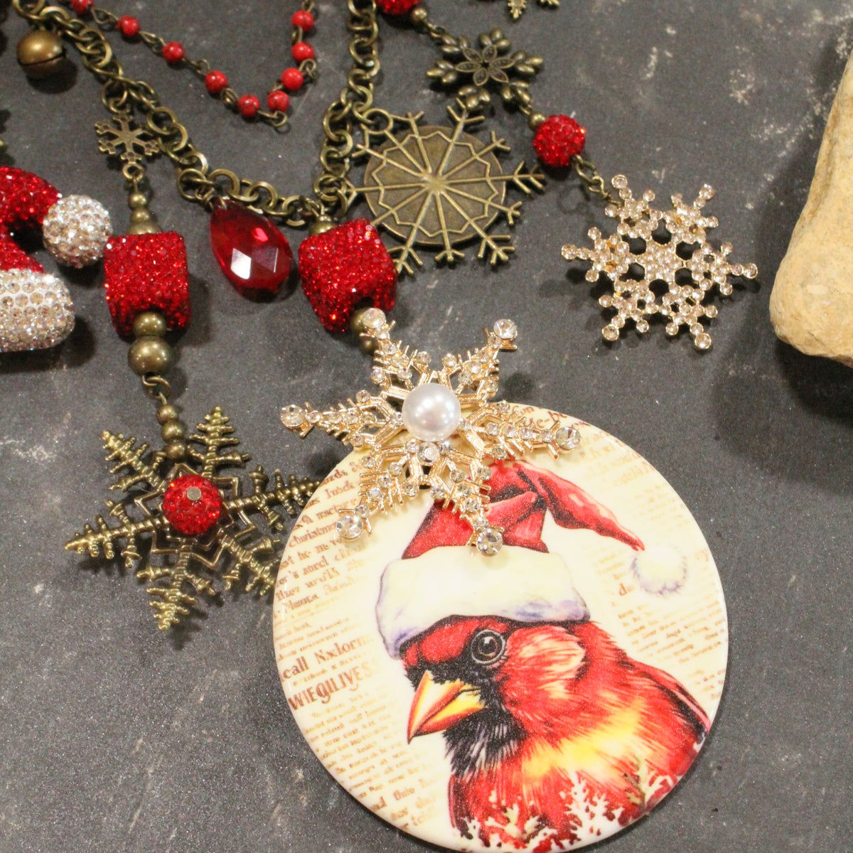 Cardinal Santa Charm'd Necklace