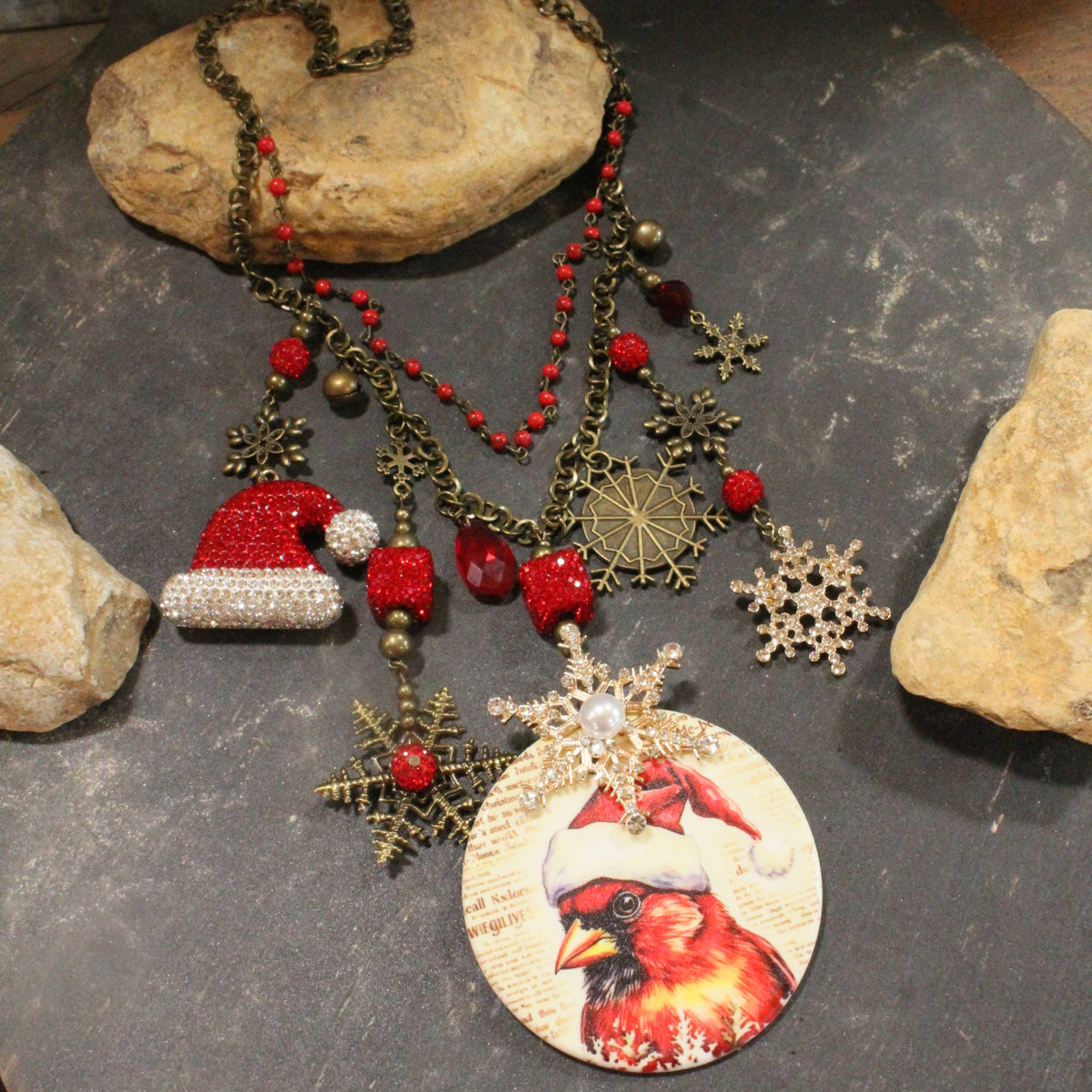 Cardinal Santa Charm'd Necklace