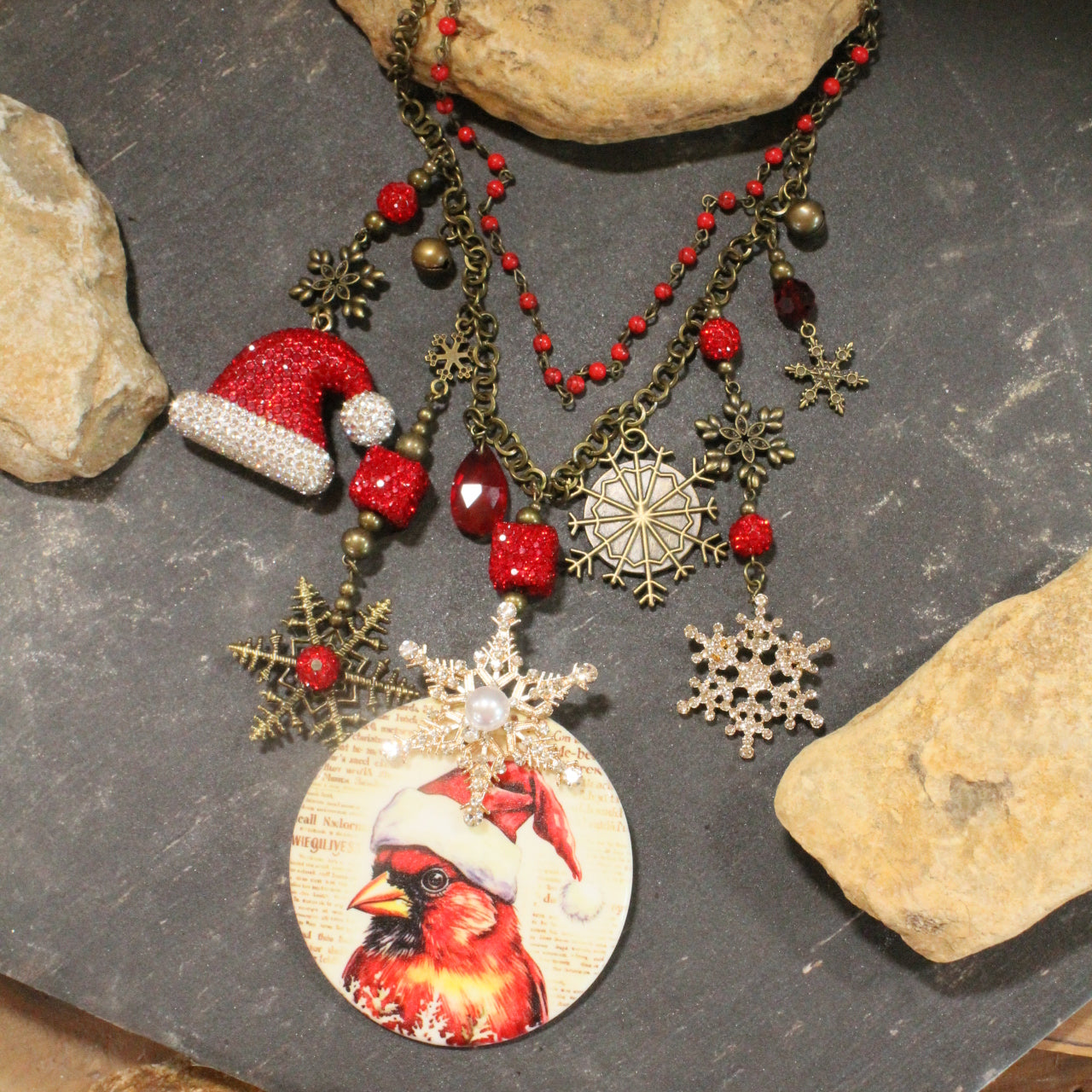Cardinal Santa Charm'd Necklace
