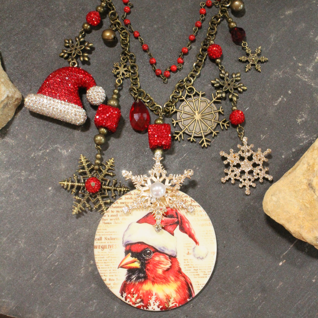 Cardinal Santa Charm'd Necklace