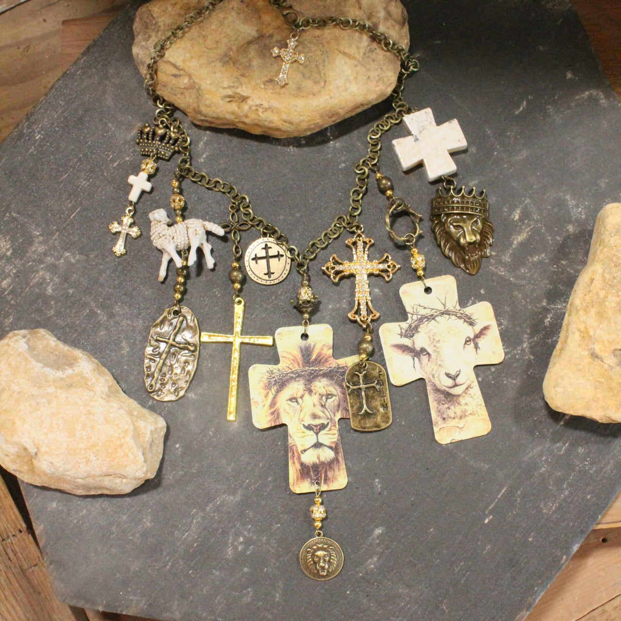 The Lion & The Lamb Charm'd Necklace