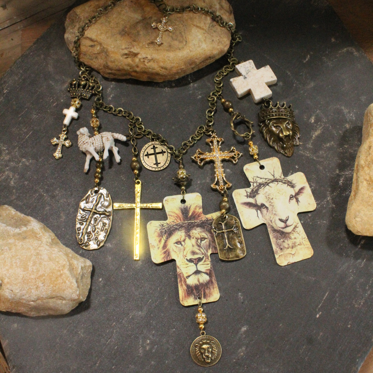 The Lion & The Lamb Charm'd Necklace