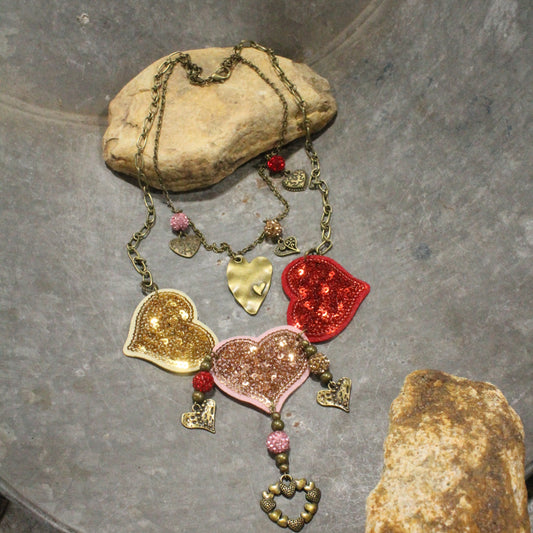 A Sassy Heart Sparkling Layered Necklace