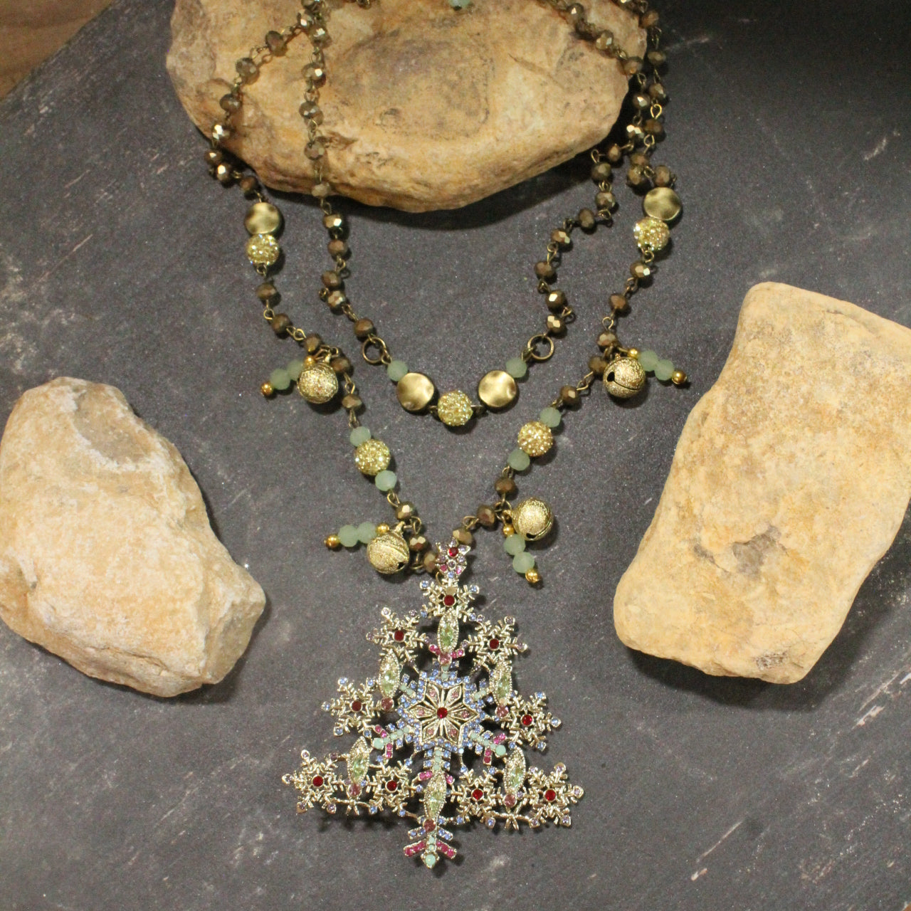 Elegant Glow Christmas Tree Layered Necklace