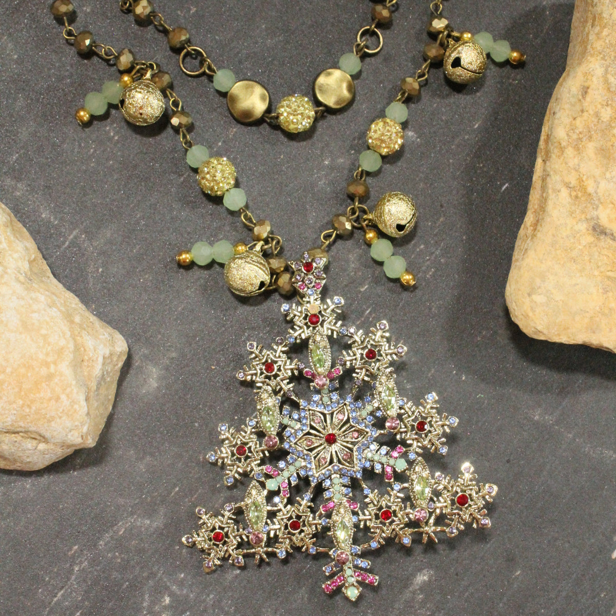 Elegant Glow Christmas Tree Layered Necklace
