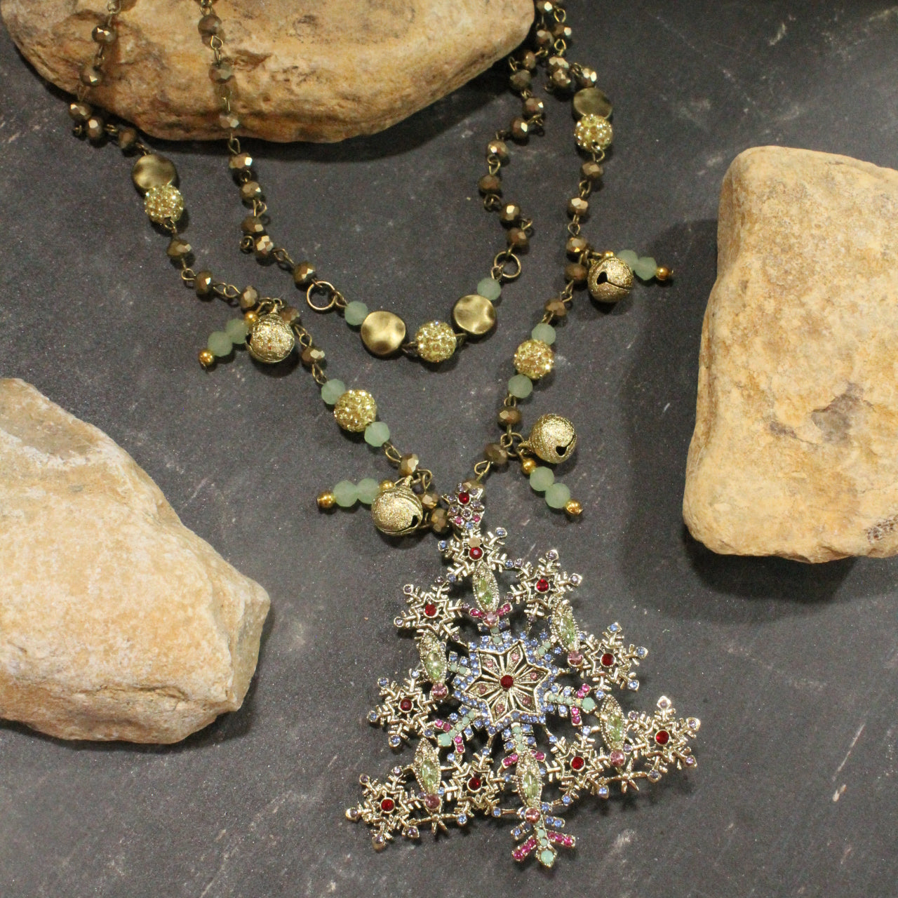 Elegant Glow Christmas Tree Layered Necklace