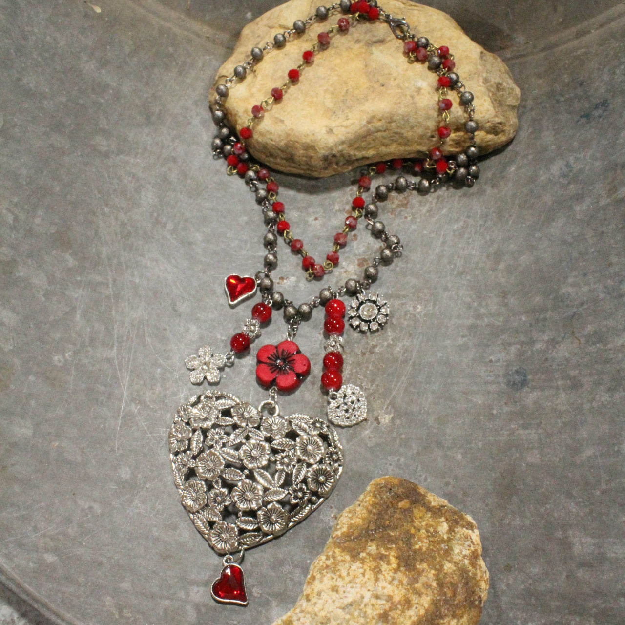 Blooming Hearts Layered Necklace