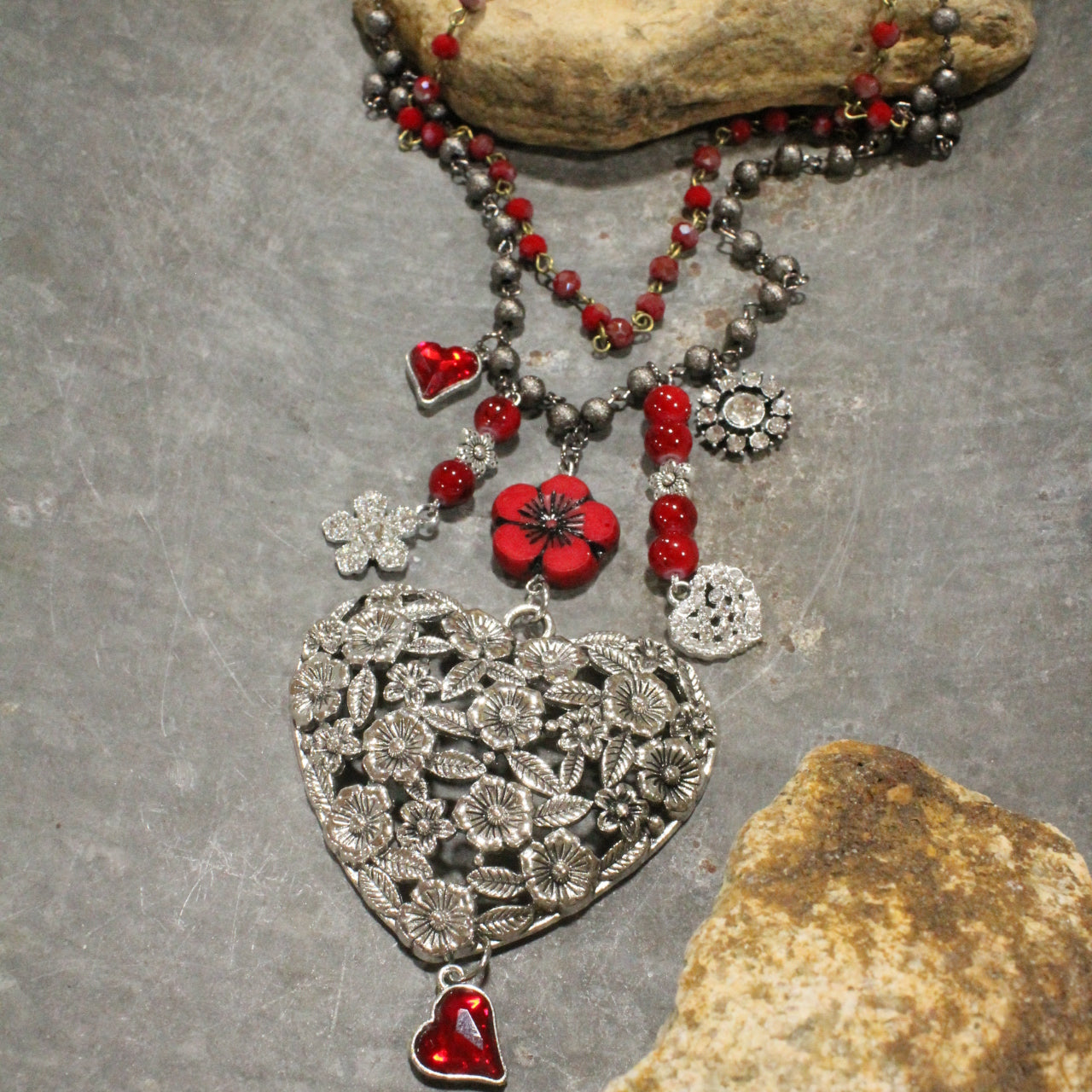 Blooming Hearts Layered Necklace