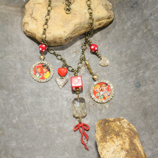 Won't You Be My Valentine Charm'd Necklace