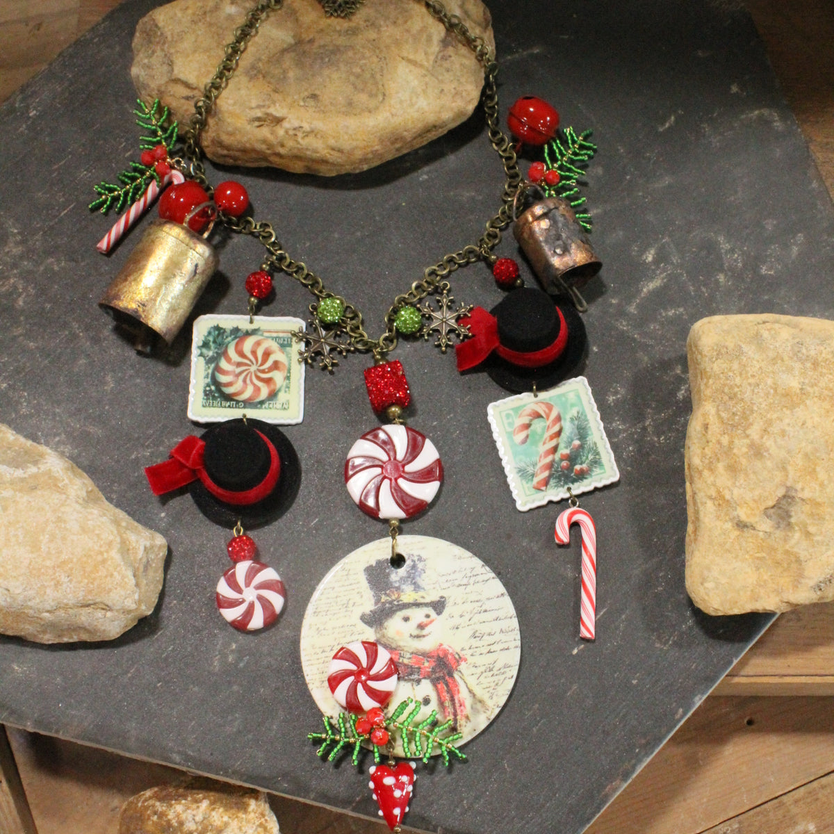Hats Off Snowman Time Charm'd Necklace