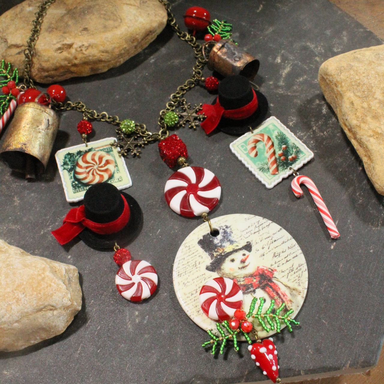 Hats Off Snowman Time Charm'd Necklace