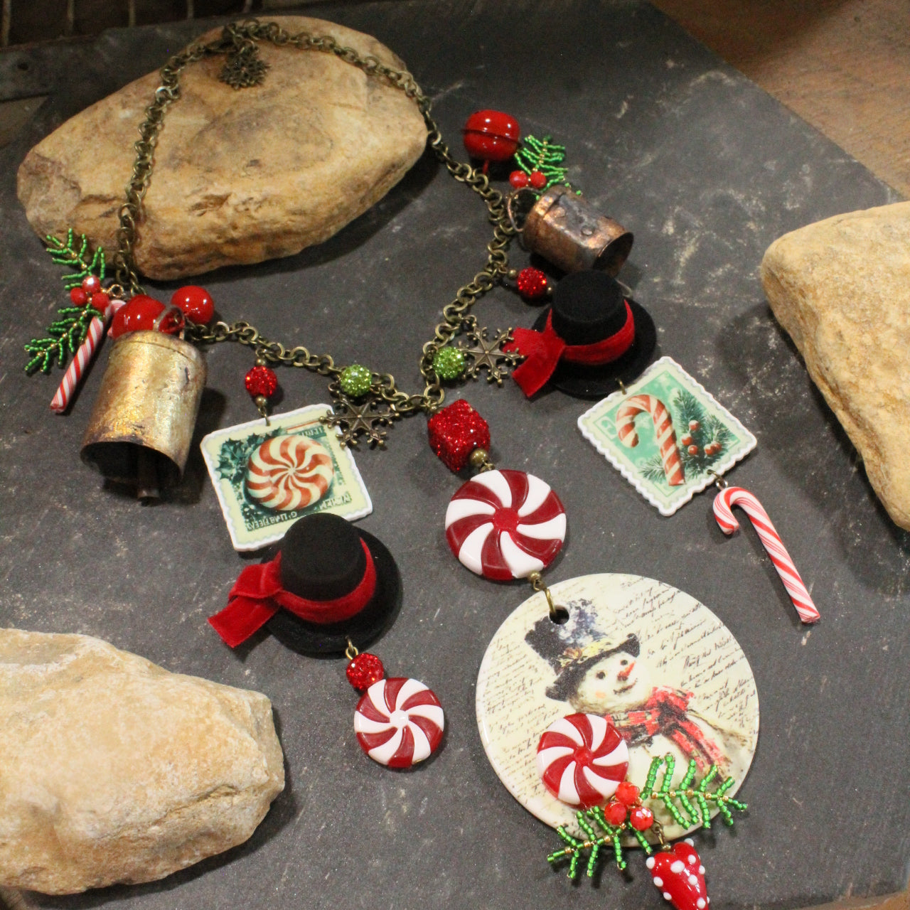 Hats Off Snowman Time Charm'd Necklace