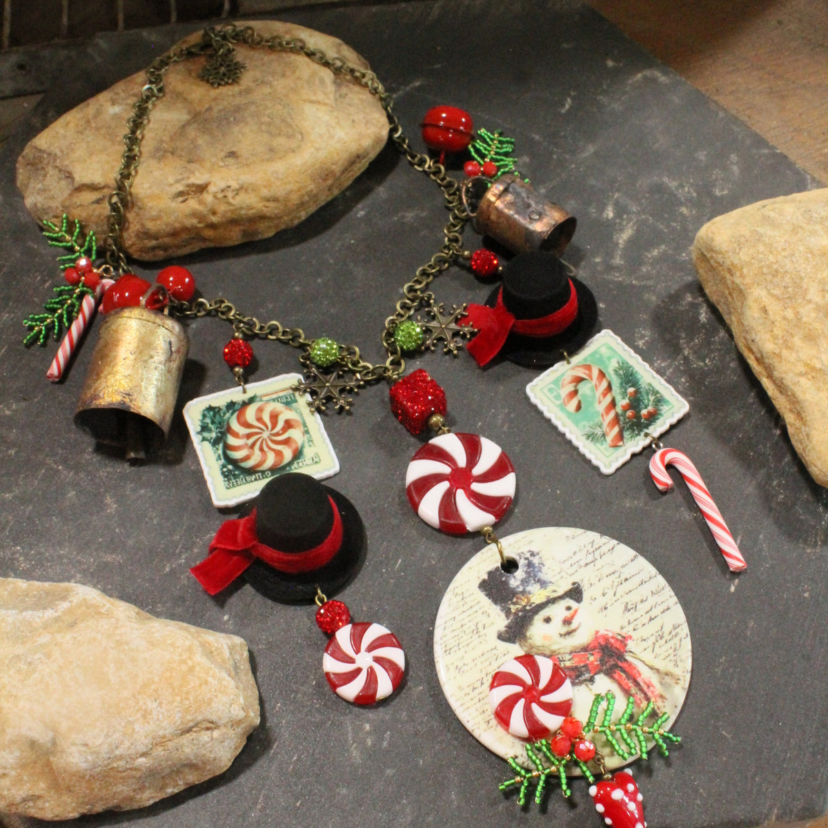 Hats Off Snowman Time Charm'd Necklace