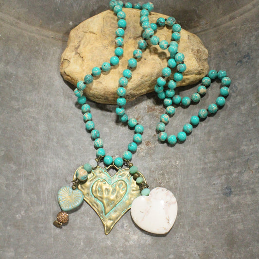Longer The Better Jade Charm'd Heart Necklace