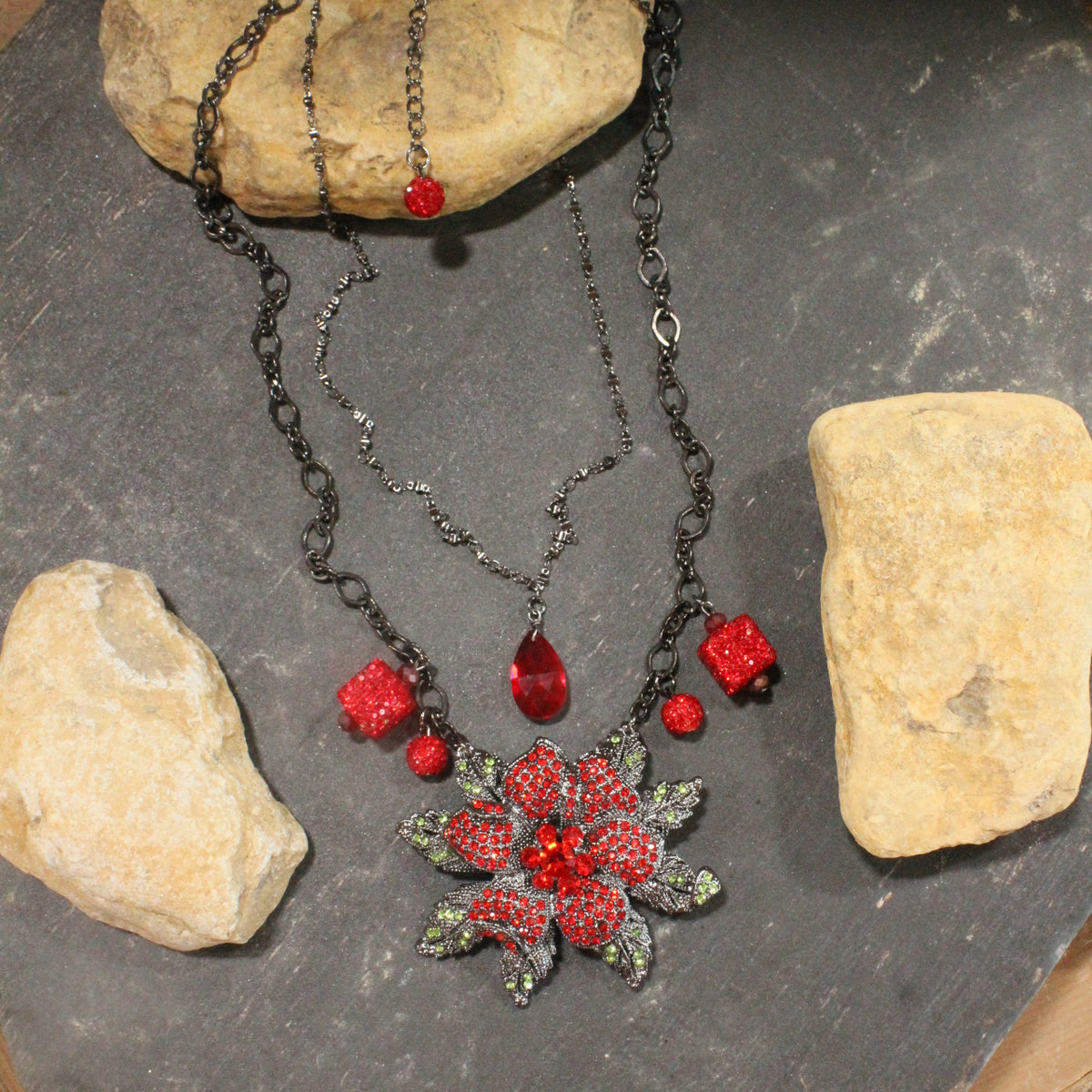 Poinsettia Traditions Layered Necklace