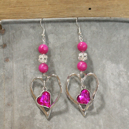 It's Just A Barbie Thing Heart Dangle Earrings