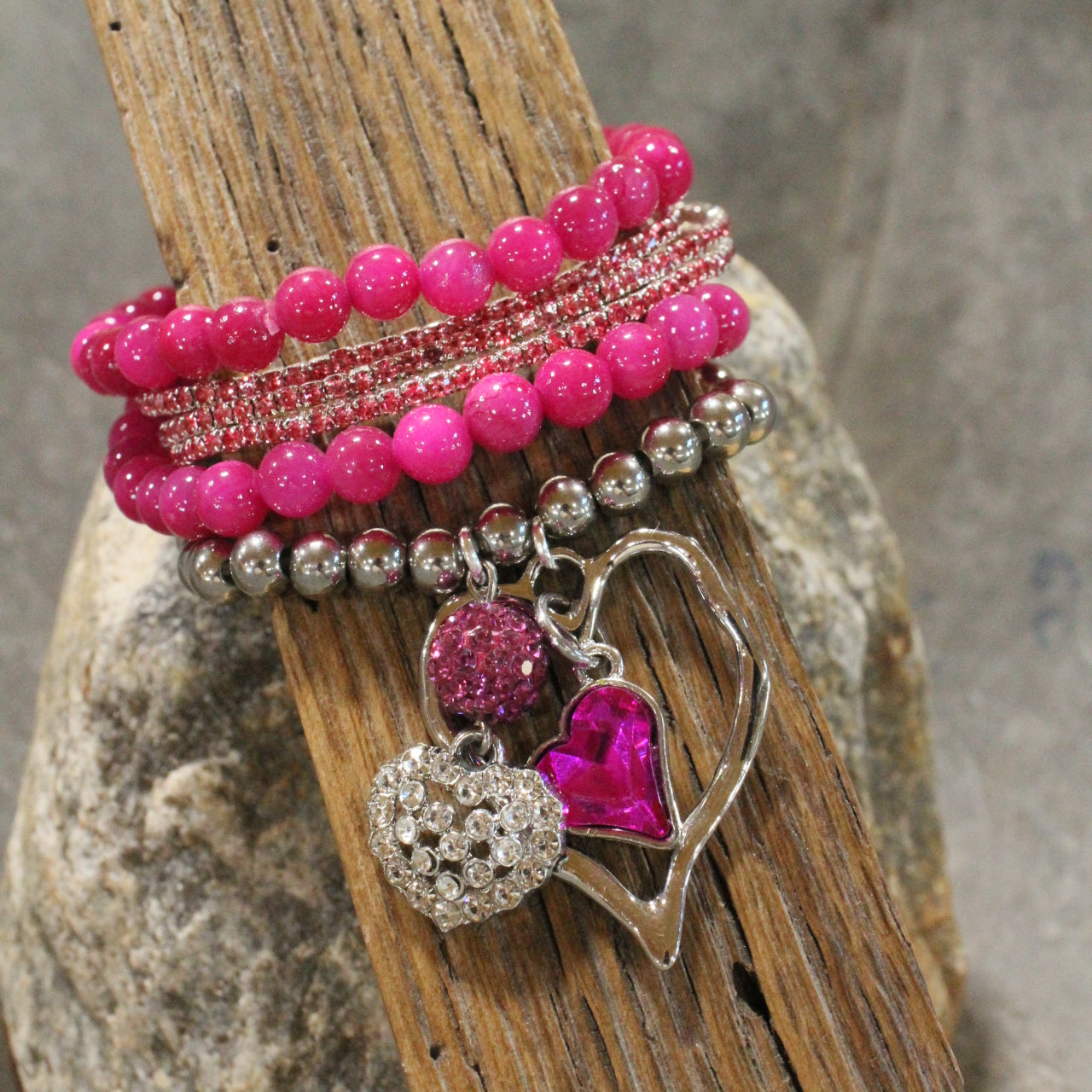 It's Just A Barbie Thing Heart Charm'd Bracelet Set