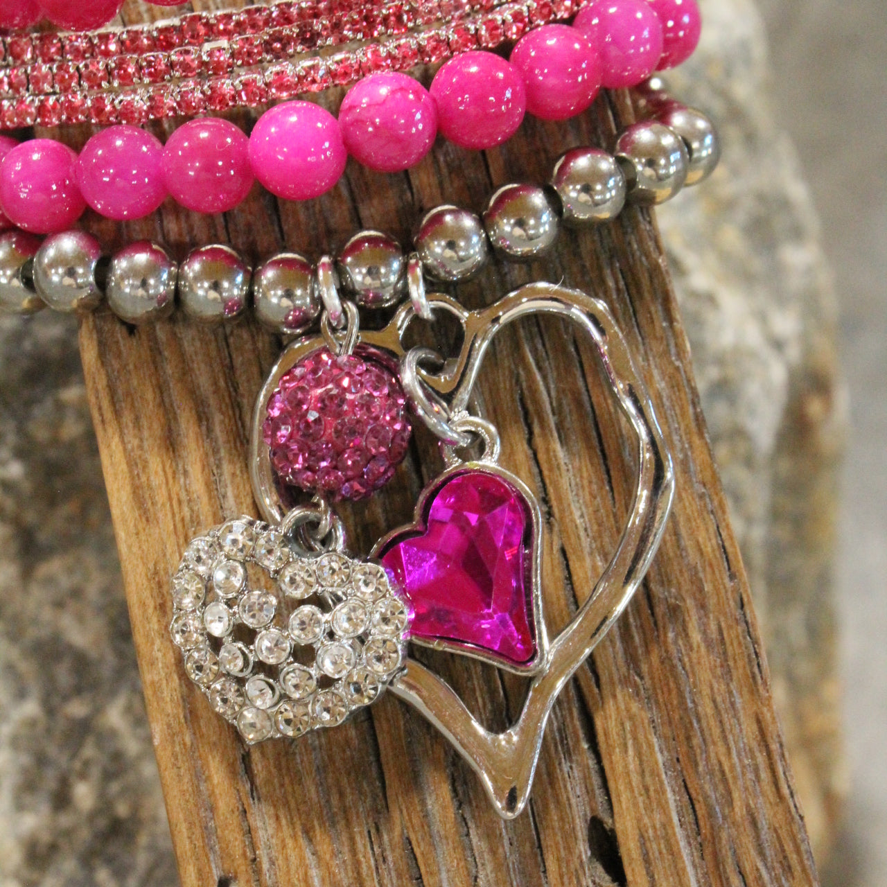 It's Just A Barbie Thing Heart Charm'd Bracelet Set