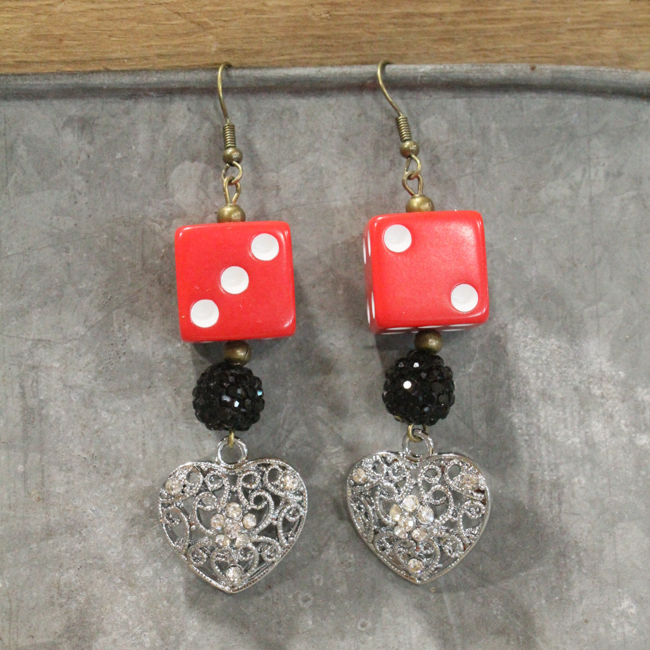 I Hit The Jack Pot With This Red Love Dangle Earrings