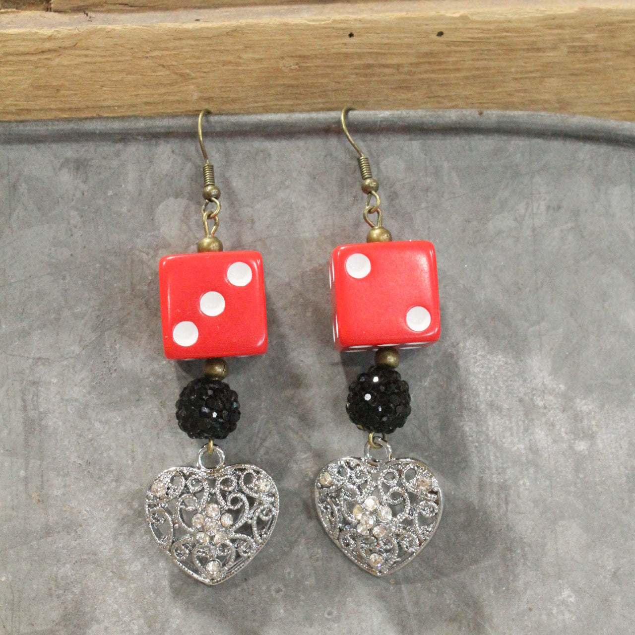 I Hit The Jack Pot With This Red Love Dangle Earrings