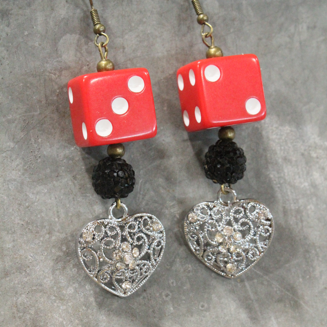 I Hit The Jack Pot With This Red Love Dangle Earrings