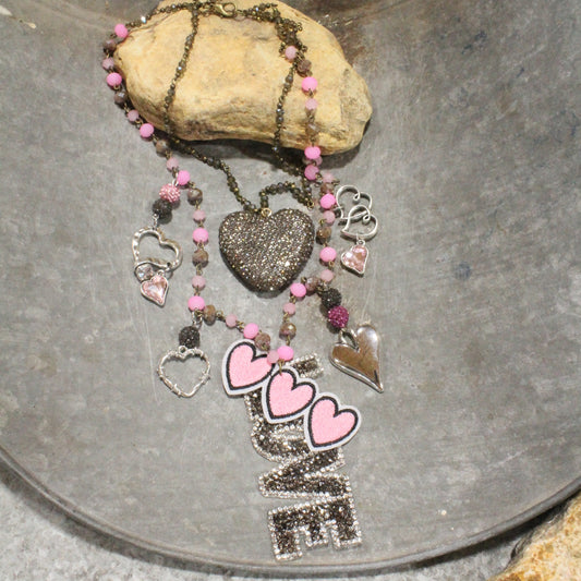 Pink In Paradise Love Charm'd Necklace