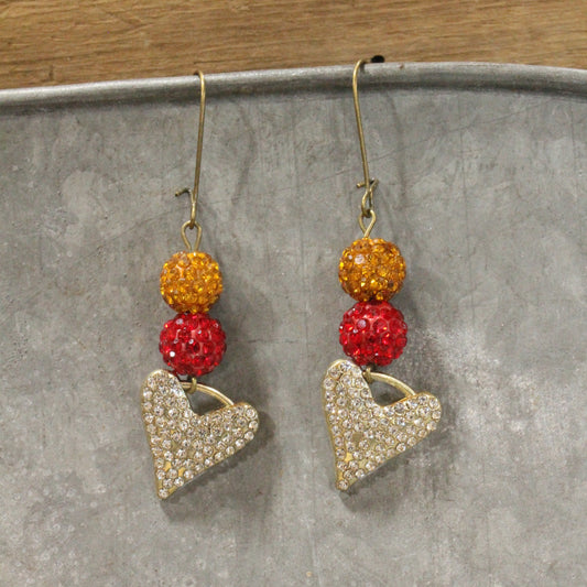 Striking Gold Love Dangle Earrings