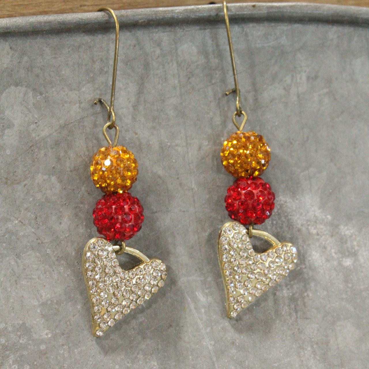 Striking Gold Love Dangle Earrings