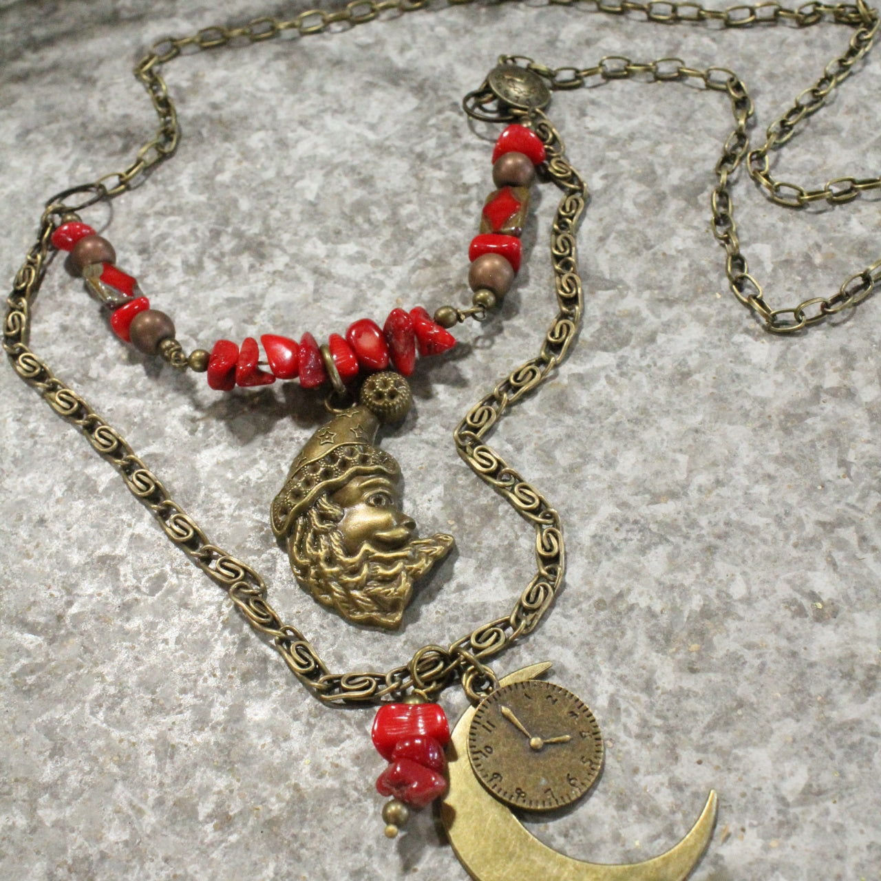 Time Is Counting Down Til' Santa's Moonlit Ride Necklace