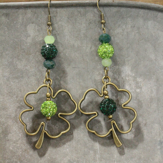 Four Leaf Clover Dangle Earrings