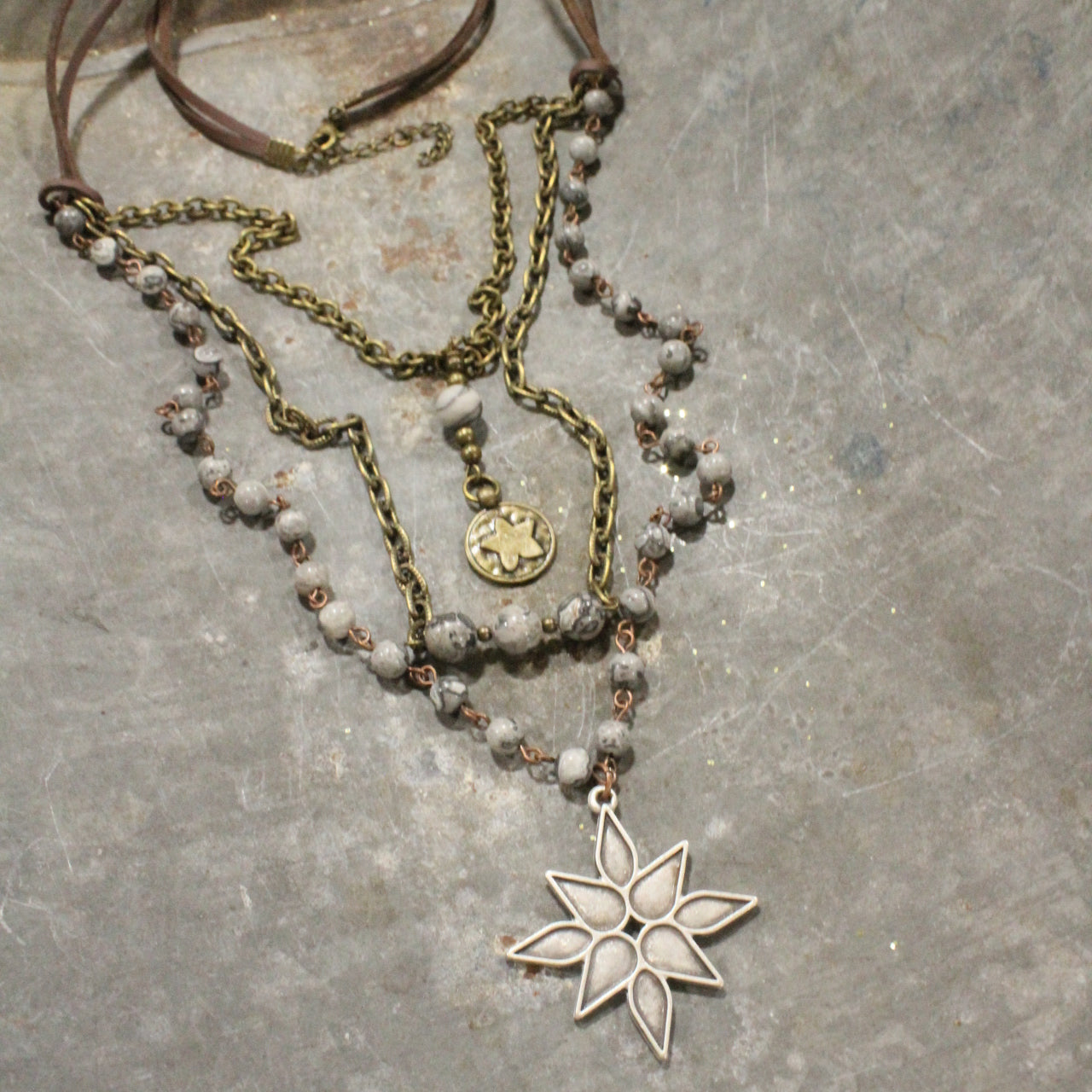 Mixed Metals Falling Stars Layered Necklace