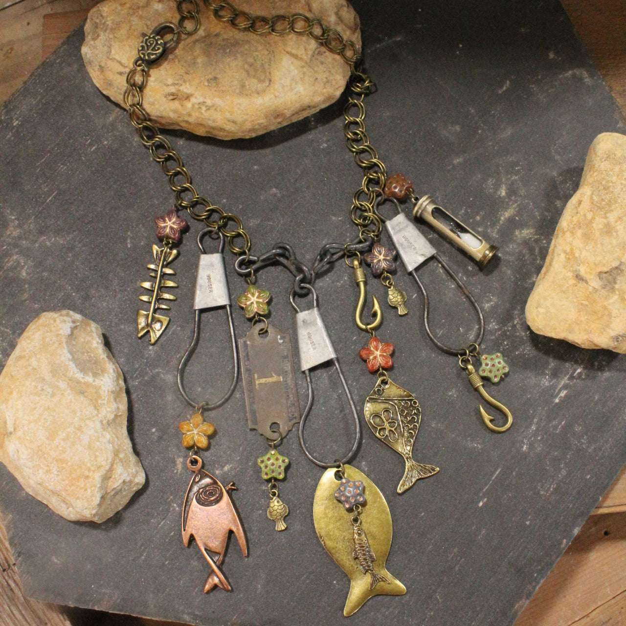 String Of Fish Charm'd Necklace