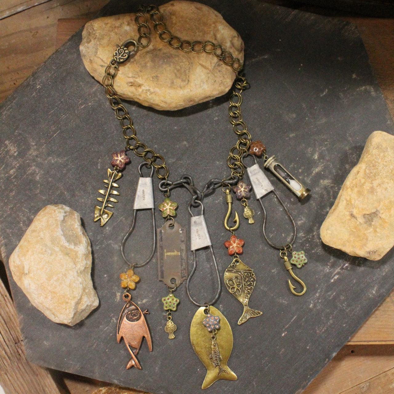 String Of Fish Charm'd Necklace