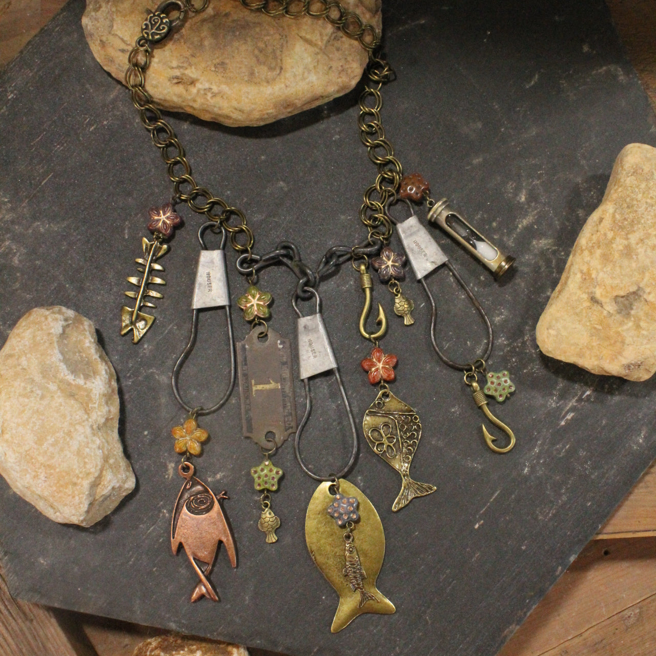 String Of Fish Charm'd Necklace